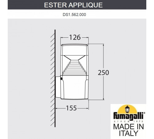 Уличный настенный светильник Fumagalli Ester DS1.562.000.AXD1L Уличный настенный светильник Fumagalli Ester DS1.562.000.AXD1L
