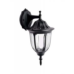 Уличный настенный светильник ЭРА Галатея GBW-105-1-BL-0380 230В Е27 IP54 чёрный вниз Б0071483