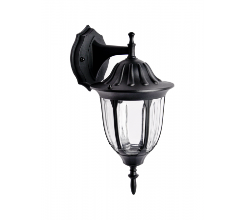 Уличный настенный светильник ЭРА Галатея GBW-105-1-BL-0380 230В Е27 IP54 чёрный вниз Б0071483