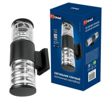 Уличный настенный светильник (UL-00006808) Uniel UUL-S12A 2x60W/E27 IP65 Black