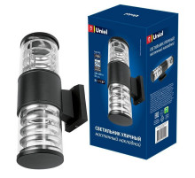 Уличный настенный светильник (UL-00006808) Uniel UUL-S12A 2x60W/E27 IP65 Black