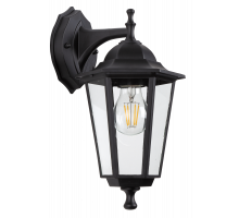 Уличный настенный светильник ЭРА Веледа GBW-104-1-BL-0360 230В Е27 IP54 чёрный вниз Б0071477