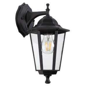 Уличный настенный светильник ЭРА Веледа GBW-104-1-BL-0360 230В Е27 IP54 чёрный вниз Б0071477