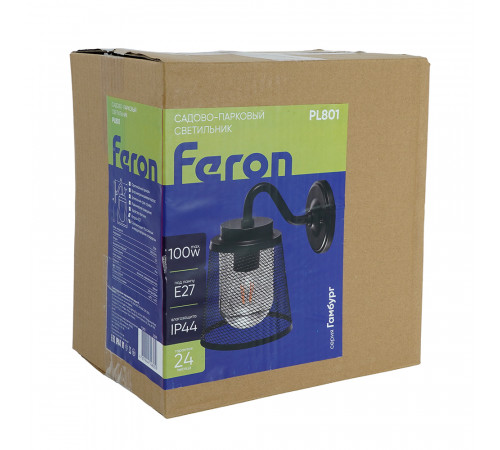 Уличный настенный светильник Feron Гамбург PL801  53395