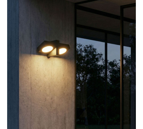 Уличный настенный светильник Elektrostandard Twin 35170/D черный 4690389219429 a072075