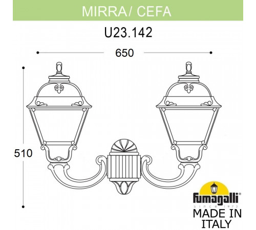 Уличный настенный светильник Fumagalli MIRRA/CEFA U23.142.000.VYE27