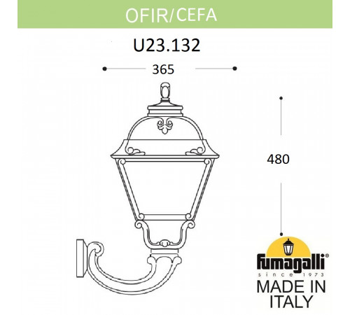 Уличный настенный светильник Fumagalli OFIR/CEFA U23.132.000.WYE27