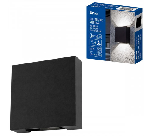 Уличный настенный светильник Uniel ULU-P33B-4W/4000K IP65 BLACK UL-00013622