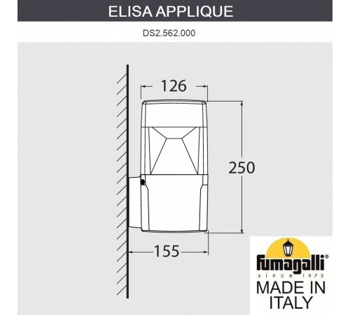 Уличный настенный светильник Fumagalli ELISA APPLIQUE DS2.562.000.WXD1L