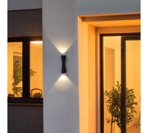 Уличный настенный Reluce 86876-9.2-001JH LED2*3W BK RLOS