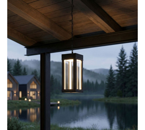 Уличный подвесной светильник Elektrostandard Frame 1528 TECHNO LED черный 4690389219115 a072091