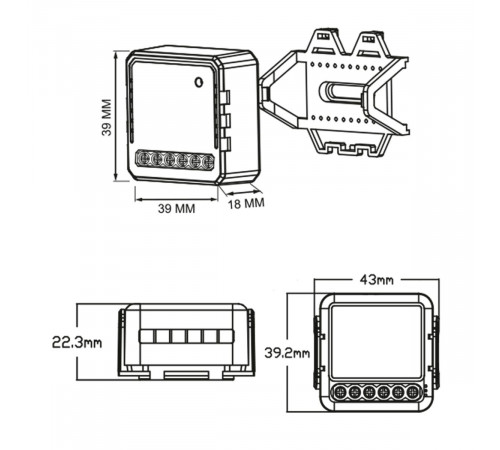 Умный диммер-выключатель Uniel UL-00011710 Wi-Fi. 1 канал. 100-240В. 200Вт P-GCL4-1,8 A201/UC/WF WHITE