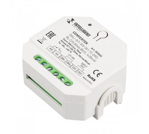 Конвертер сигнала Arlight DALI-0/1-10V-301-72-DRO-RL-DIN White (BUS, 1x20mA) (IARL, IP20 Пластик) 055820 Конвертер сигнала Arlight DALI-0/1-10V-301-72-DRO-RL-DIN White (BUS, 1x20mA) (IARL, IP20 Пластик) 055820