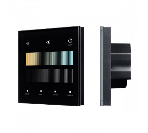 Сенсорная панель Arlight SMART-DALI-301-11-1G-4SC-MIX-IN Black (BUS/24V, Touch, 2.4G) 046550