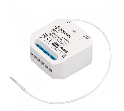 Релейный модуль Arlight TY-701-72-DRI-DRO-PS-IN (230V, 1x10A, ZB, 433Mhz) (IARL, IP20 Пластик) 060237