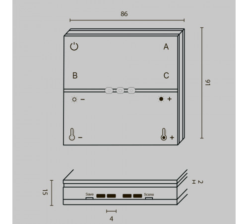 Беспроводная панель управления Maytoni Lighting control DRC035-Z-8-B