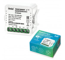 Умный диммер-выключатель Wi-Fi Uniel UL-00011711 2 канала. 100-240В. 2x150Вт UCH-A302 2C/DIM/WF WHITE