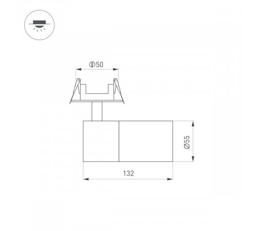 Спот Arlight LGD-ARTEMIS-BUILT-FLAP-R55-12W Warm2700 (BK, 8-80 deg, 230V) (IP20 Металл) 062274