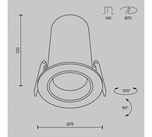Встраиваемый спот Maytoni Technical Focus Led DL125-L12-4K-W
