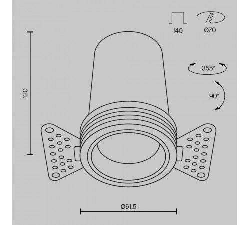 Встраиваемый спот Maytoni Technical Focus Led DL125-L12-4K-TRS-B