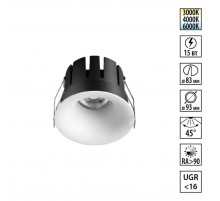 Встраиваемый светильник с переключателем цв. температуры Novotech Wir Eclat 359888