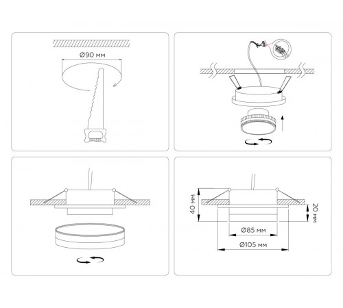 Встраиваемый светильник Ambrella Light Techno spot GX53 Acrylic tech TN5214