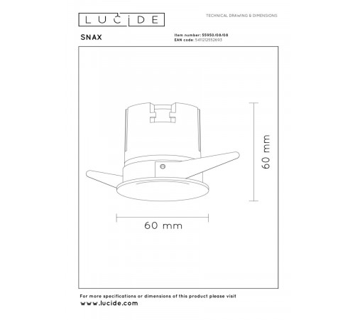 Встраиваемый светильник Lucide Snax 55950/08/08