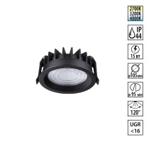 Встраиваемый светильник с переключателем цветовой температуры и угла рассеивания Novotech Wir Fluo 359845