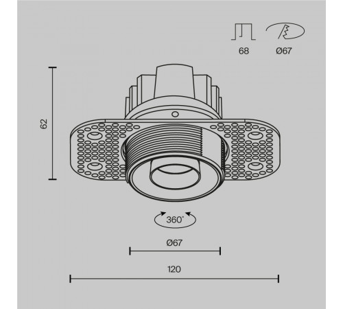 Встраиваемый светильник Maytoni Technical Dip T DL128-10W3K-TRS-B