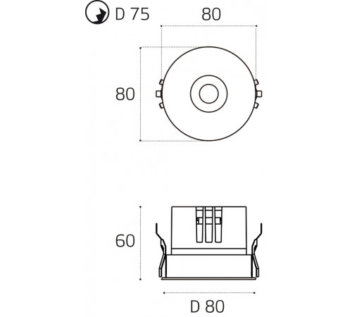 Встраиваемый влагозащищенный светильник Italline IT014-0208 gold