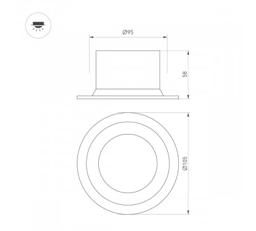 Встраиваемый светильник Arlight MS-DROP-BUILT-R105-14W Warm2700 054706 Встраиваемый светильник Arlight MS-DROP-BUILT-R105-14W Warm2700 054706