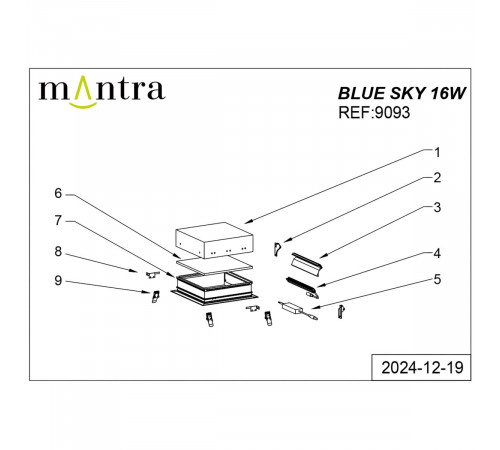 Встраиваемый светильник Mantra Blue Sky 9093