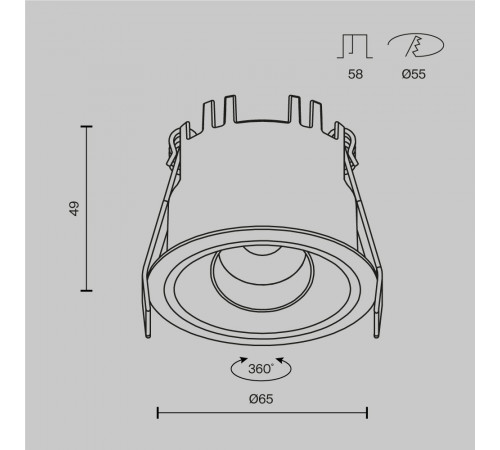 Встраиваемый светильник Maytoni Technical Dip T DL128-10W3K-B