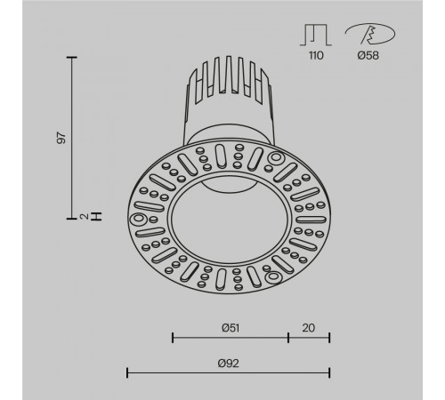 Встраиваемый светильник Maytoni Technical Dip DL120-10W-3K-TRS-W Встраиваемый светильник Maytoni Technical Dip DL120-10W-3K-TRS-W