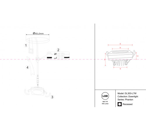 Встраиваемый светодиодный светильник Maytoni Phanton DL303-L7W