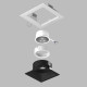 Встраиваемый светильник Lightstar Domino (214516+214507+214006) D51607WMOD