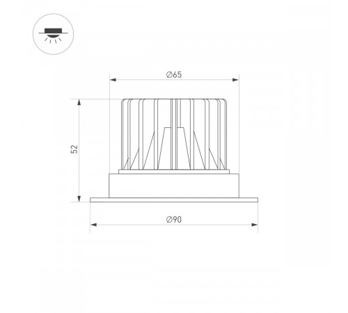 Встраиваемый светильник Arlight MS-ATLAS-TRIMLESS-R50-6W Warm3000 (BK, 40deg, 230V) (IP20 Металл) 036135(1)