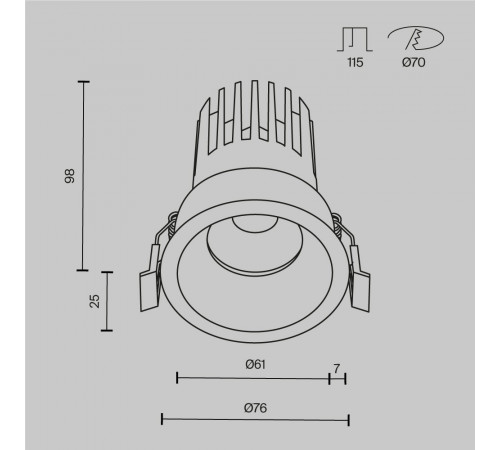 Встраиваемый светильник Maytoni Technical Dip DL117-15W-3K-B Встраиваемый светильник Maytoni Technical Dip DL117-15W-3K-B