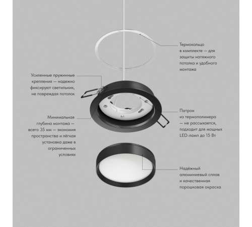Встраиваемый светильник Denkirs Ratio DK-DH2000-BK