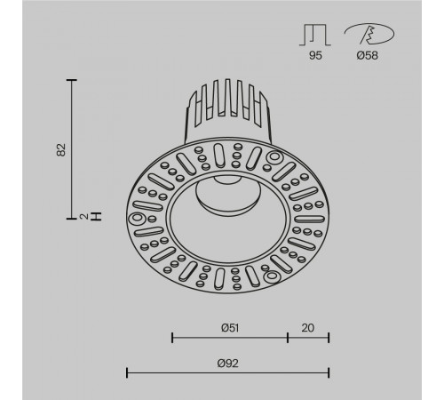 Встраиваемый светильник Maytoni Technical Dip DL124-10W-4K-TRS-W