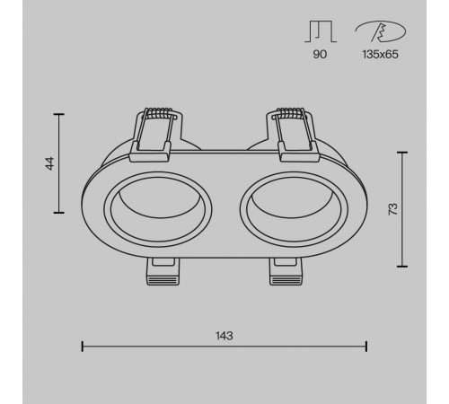 Встраиваемый светильник Maytoni Technical Share DL126-02-GU10-B