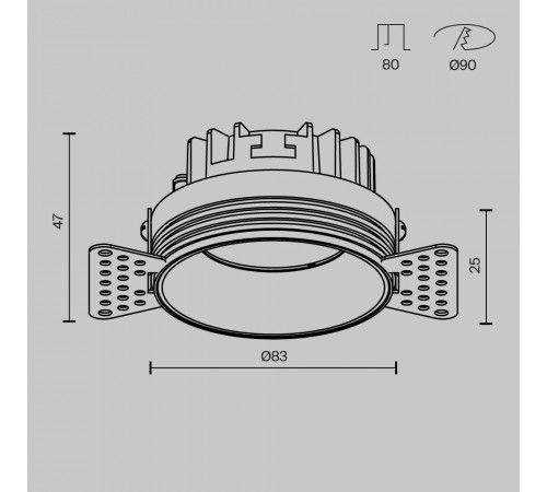 Встраиваемый светильник Maytoni Technical Okno DL055-8W3-4-6K-TRS-W