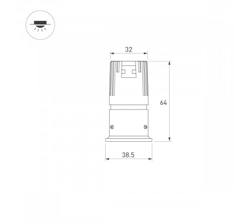 Светильник безрамочный Arlight DL-INTRAL-R39-6W Day4000 (Черный RAL9005, 36 deg, 230V) (IP20 Металл) 064939