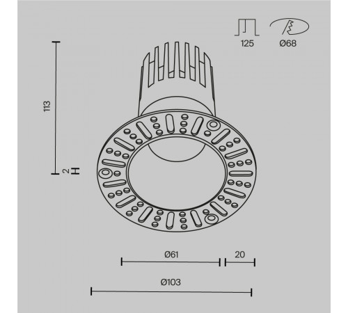 Встраиваемый светильник Maytoni Technical Dip DL122-15W-3K-TRS-B Встраиваемый светильник Maytoni Technical Dip DL122-15W-3K-TRS-B