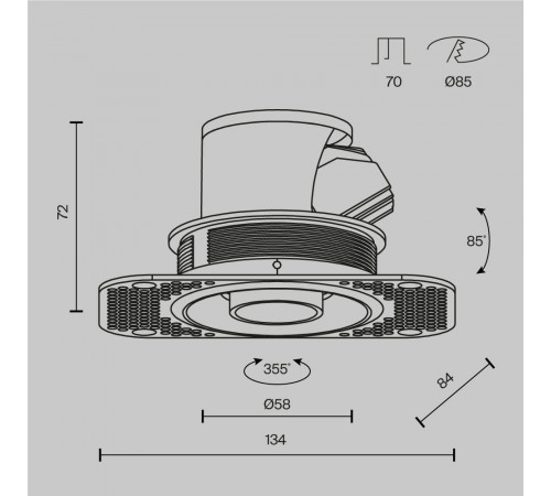 Встраиваемый светильник Maytoni Technical Focus LED mini DL127-8W3K-TRS-B