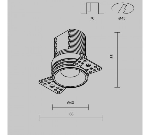 Встраиваемый светильник Maytoni Technical Mini DL059-7W4K-TRS-B