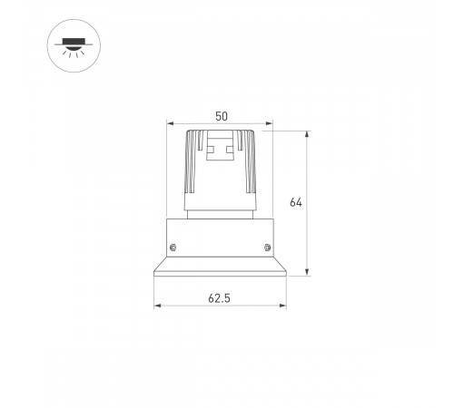Светильник безрамочный Arlight DL-ROTARA-R63-6W Day4000 (Белый RAL9003, 36 deg, 230V) (IP20 Металл) 064948