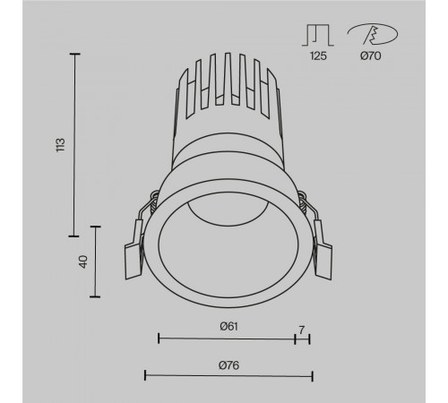 Встраиваемый светильник Maytoni Technical Dip DL118-15W-3K-B Встраиваемый светильник Maytoni Technical Dip DL118-15W-3K-B