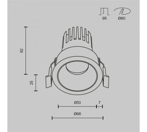 Встраиваемый светильник Maytoni Dip DL115-10W-4K-B