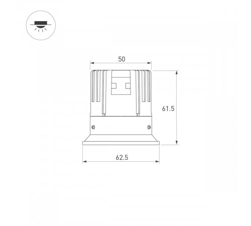 Светильник безрамочный Arlight DL-INTRAL-R63-8W Warm3000 (Белый RAL9003, 50 deg, 230V) (IP20 Металл) 064937
